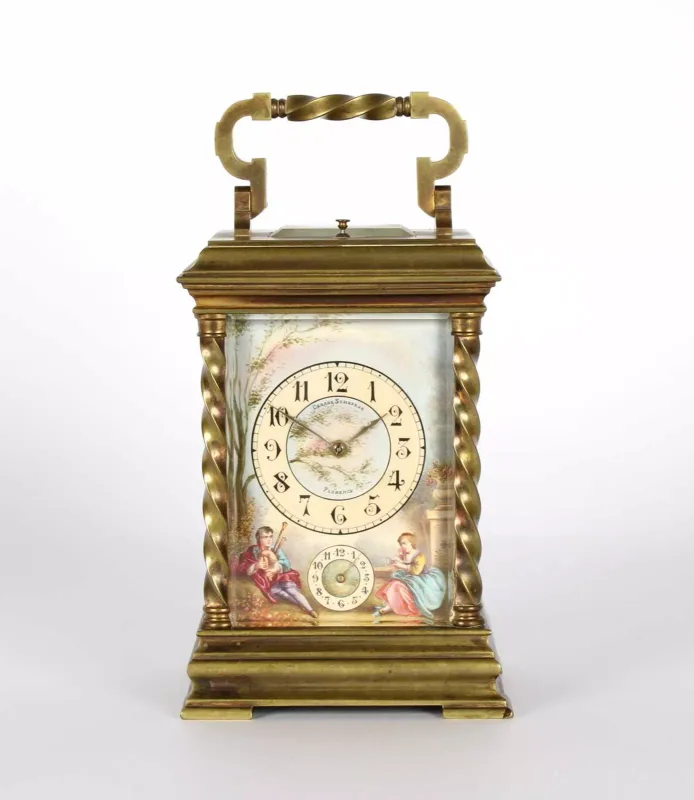 A Fine 19th Century Carriage Clock Retailed by Cesare Schepers of Florence A Fine 19th Century Carriage Clock Retailed by Cesare Schepers of Florence