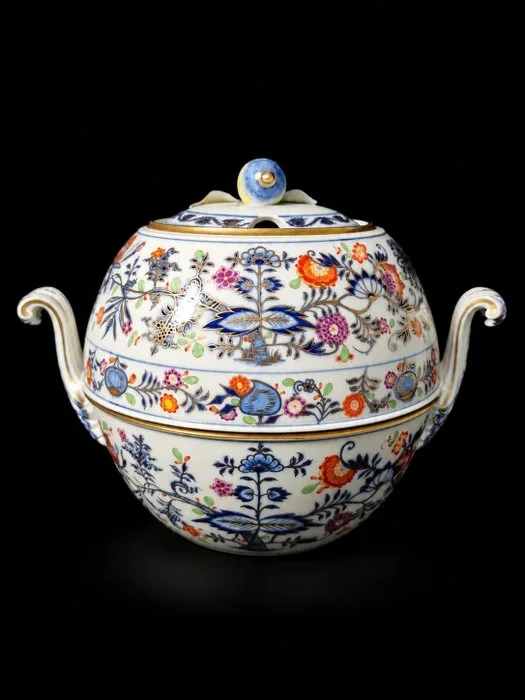 Meissen - Cipolla blu colorato - Zuppiera centrale - L.26cm - 1.Wahl - XIX secolo - Tureen - Porcelain