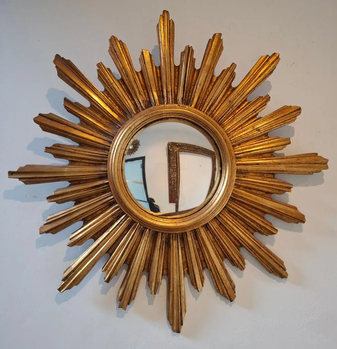 Mirror- Superb patina - Wood - Sun Mirror 1960