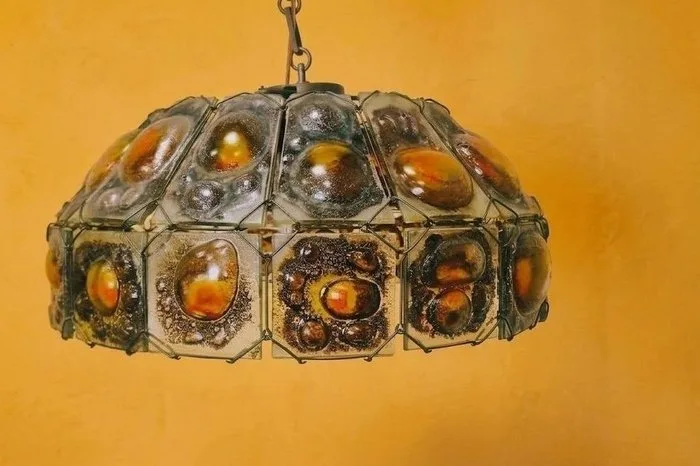 Feders - Felipe Delfinger - Hanging lamp - Brutalist - Glass, Metal