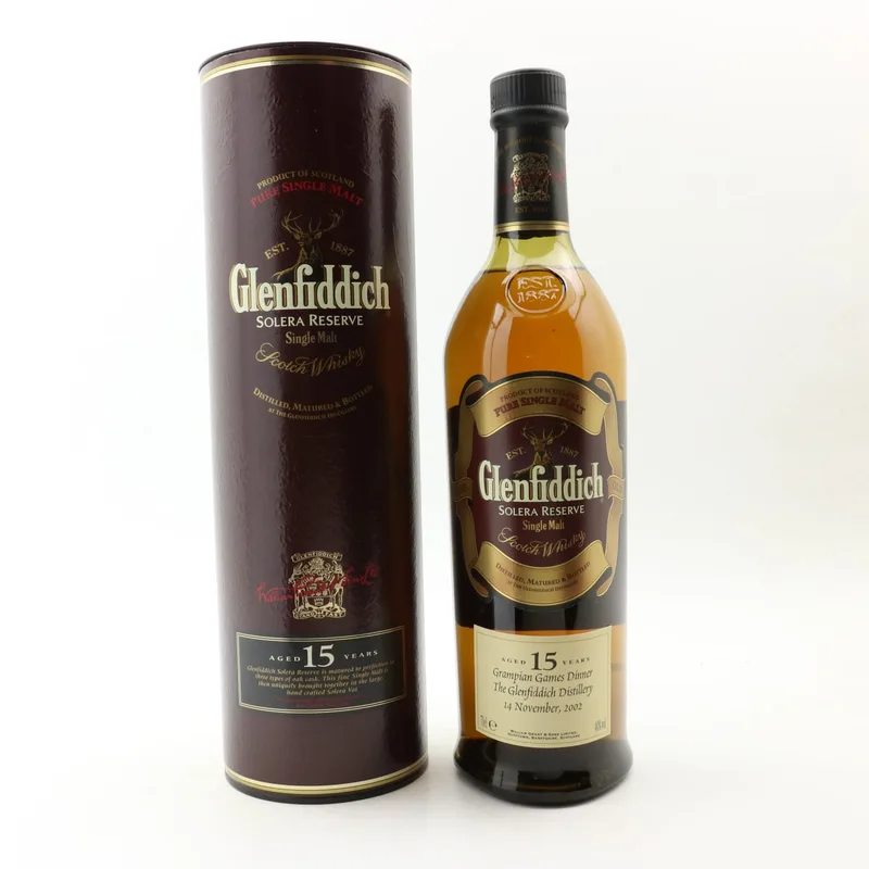 Glenfiddich – 15 Year Old Solera Reserve for Grampian Games Dinner 2002 (70cl, 40%)