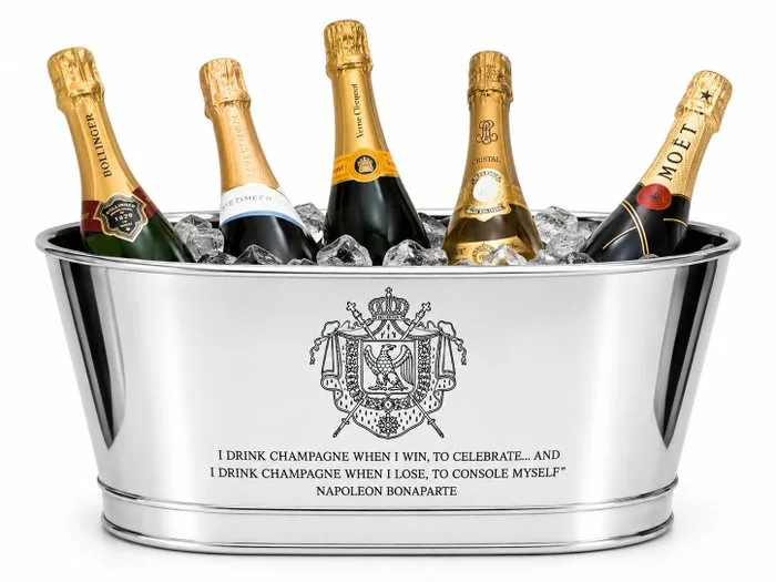 Champagne cooler - Napoleon Bonaparte Champagne Cooler - fits 6 bottles - Alloy, Metal