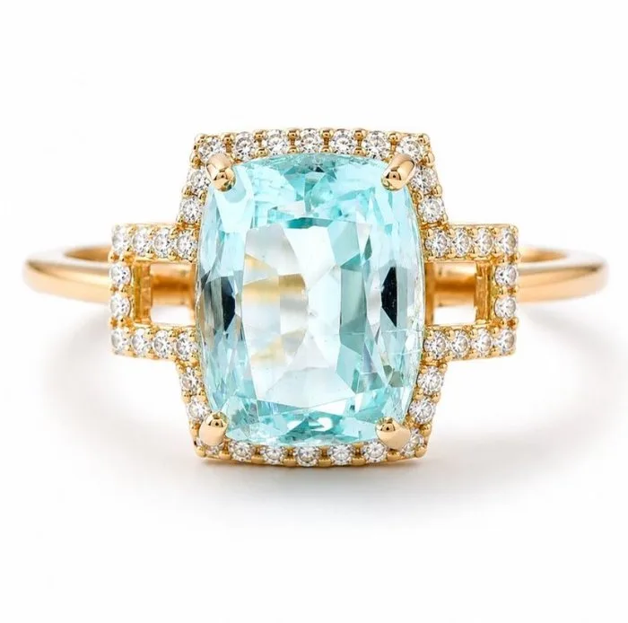 Ring - 14 kt. Yellow gold - 2.94ct. tw. Emerald - Diamond