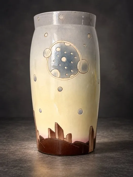La Tuilerie de Treigny - Jean-Michel Folon - Vase - H. 42 cm - Ceramic - Vase No. 10 Building