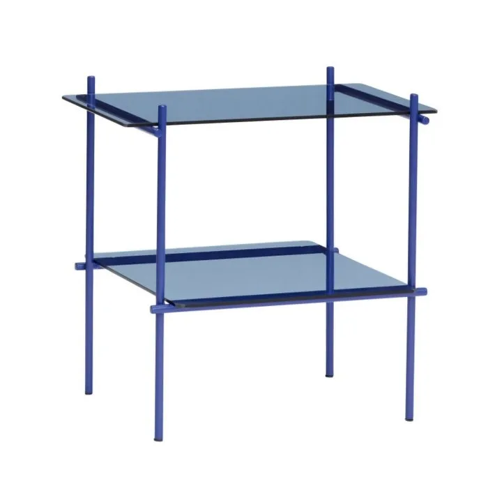 Hübsch - Lotte Knudsen - Coffee table - Niche Side Table Blue - Glass, Iron - Scandinavian Style