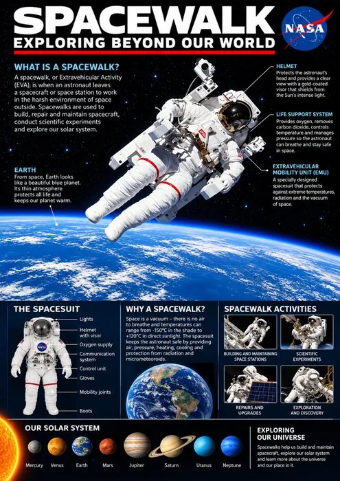 Anonymous - NASA Spacewalk and Planets Poster - 2000s