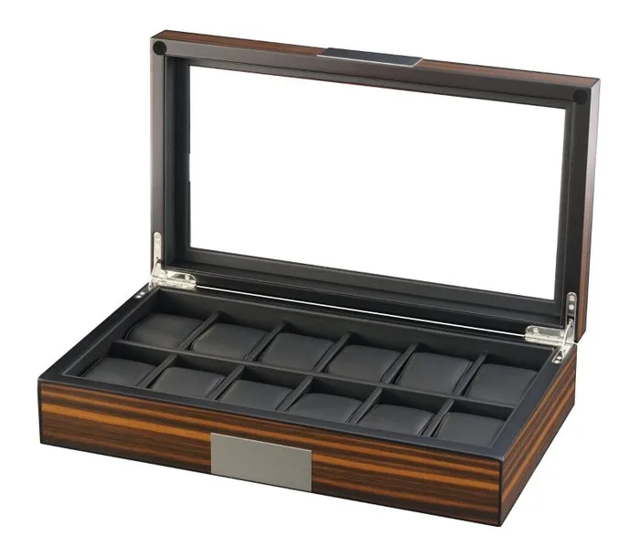 Legacy - Box - Premium Watch Box – 12 Watches – Ebony Finish – Luxury Storage Case - Wood