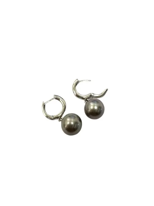 Earrings Tahitian Round Pearls - White Gold 18K