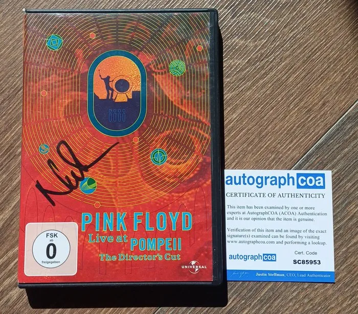 Nick Mason, Pink Floyd & Related - DVD, Live at Pompeii - ACOA - 2003 - Certificate, Hand signed