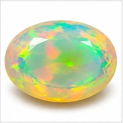 1 pcs Multicolour, Green, Yellow, Orange, Blue Opal - 34.64 ct - International Gemological Institute (IGI) - Flagstone-style Pattern !