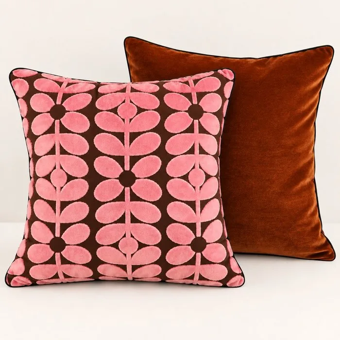 Orla Kiely - One cushion made with Orla Kiely fabric & one velvet cushion - Cushion