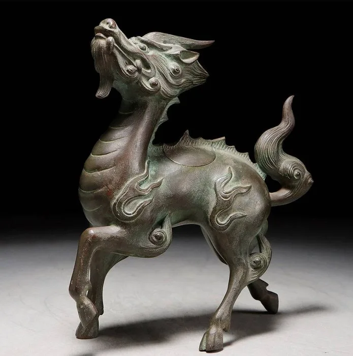 Bronze - Masahiko Katori (1899-1988) - Very fine kirin censer, signed - Showa period