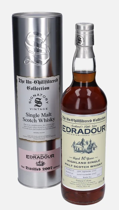 Edradour – 2007 10 Year Old Signatory Vintage Scotch Whisky Co. The Un-Chillfiltered Collection