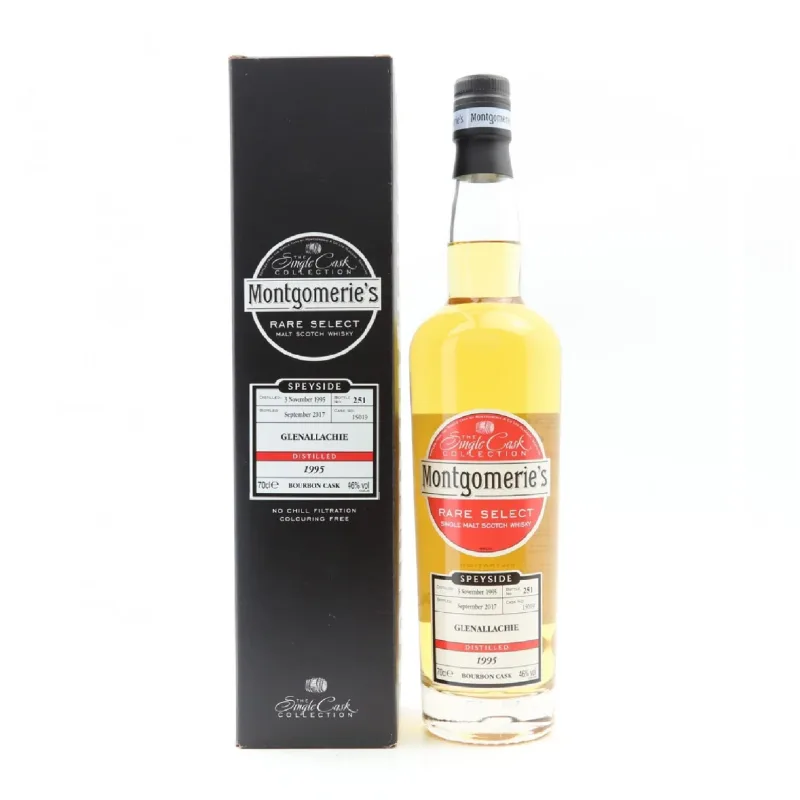 GlenAllachie – 21 Year Old 1995 Montgomerie Rare Select Single Bourbon Cask #15019 (2017) (70cl, 46%)