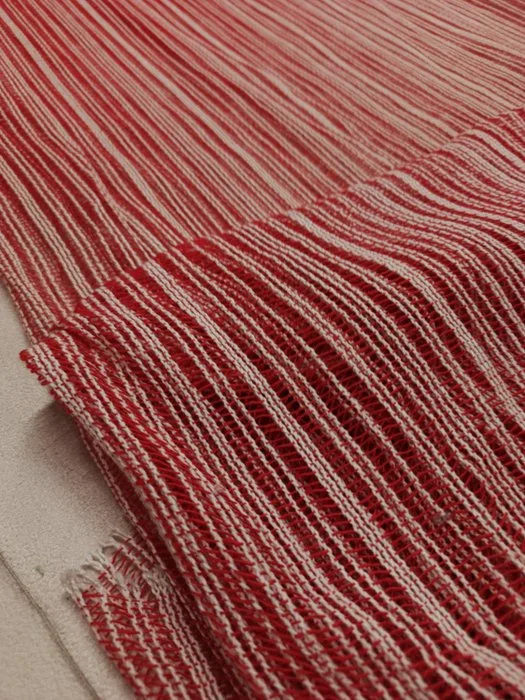 Stupendo tendone anni 70' a righe rosse - Textile - 450 cm - 200 cm - made in Italy