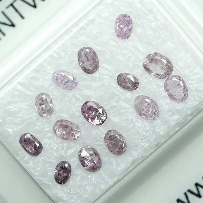 14 pcs Diamond (Natural) - 1.01 ct - Oval - I1, I3 - Gem Report Antwerp (GRA)