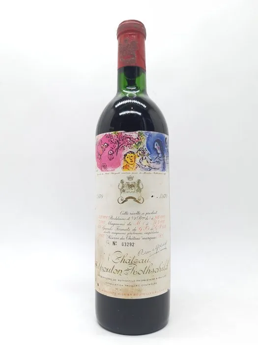 1970 Chateau Mouton Rothschild - Bordeaux, Pauillac 1er Grand Cru Classé - 1 Bottle (0.75L)