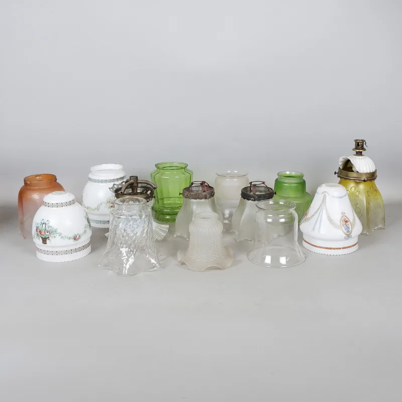 A Collection of Late Victorian and Later Gas Light Shades (Qty)