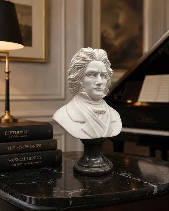 Sculpture, Marble: Ludwig van Beethoven - 30 cm - Marble
