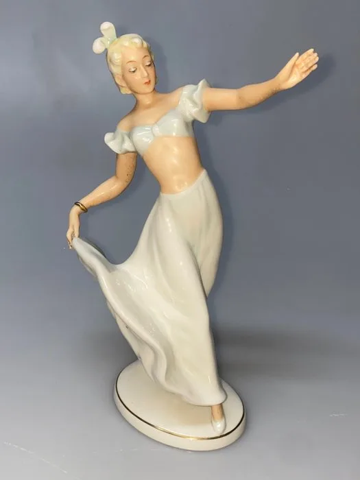 Schaubach kunst - Statue, Donna in stile Art Decò - 25 cm - Porcelain