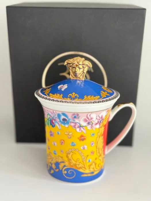 Rosenthal - Versace - Mug - PRIMAVERA cup with lid / 30 Years Collection Limited Edition - Porcelain - New in original packaging