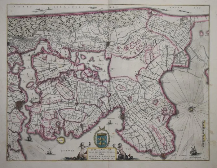 Netherlands - Northern Holland; Blaeu - Hollandiae Pars Septentrionalis, Vulgo WestVriesland en 'T Noorder Quartier - 1621-1650