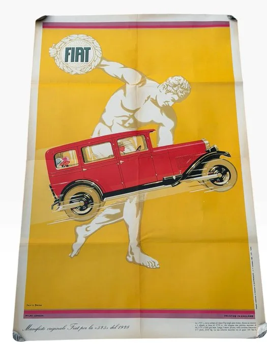 jack le Breton - Fiat - Manifesto originale Fiat per la 525 del 1928 - 1920s