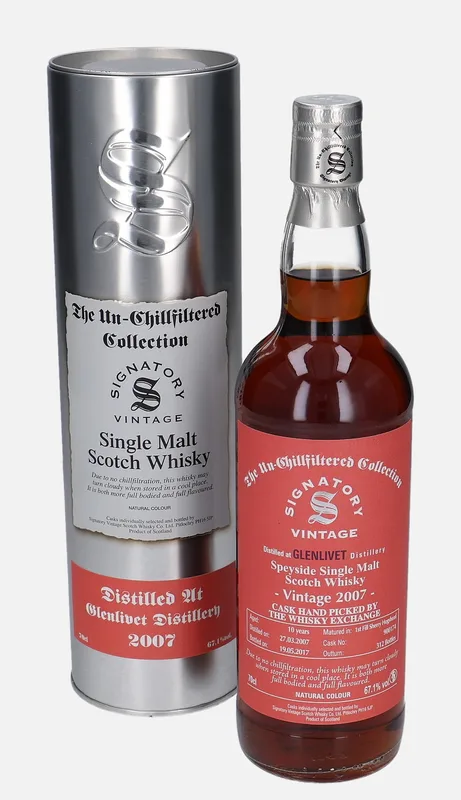 Glenlivet – 2007 10 Year Old Signatory Vintage Scotch Whisky Co. The Un-Chillfiltered Collection