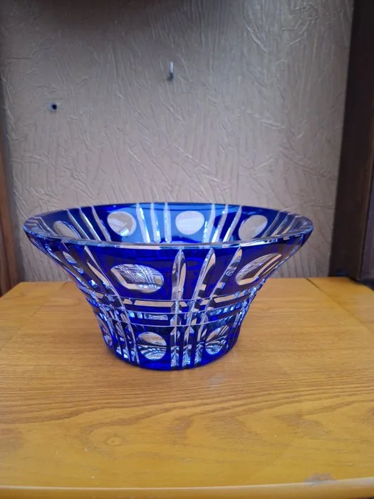 Val Saint Lambert - Fruit bowl - kristal - Crystal - Vls cobalt blue