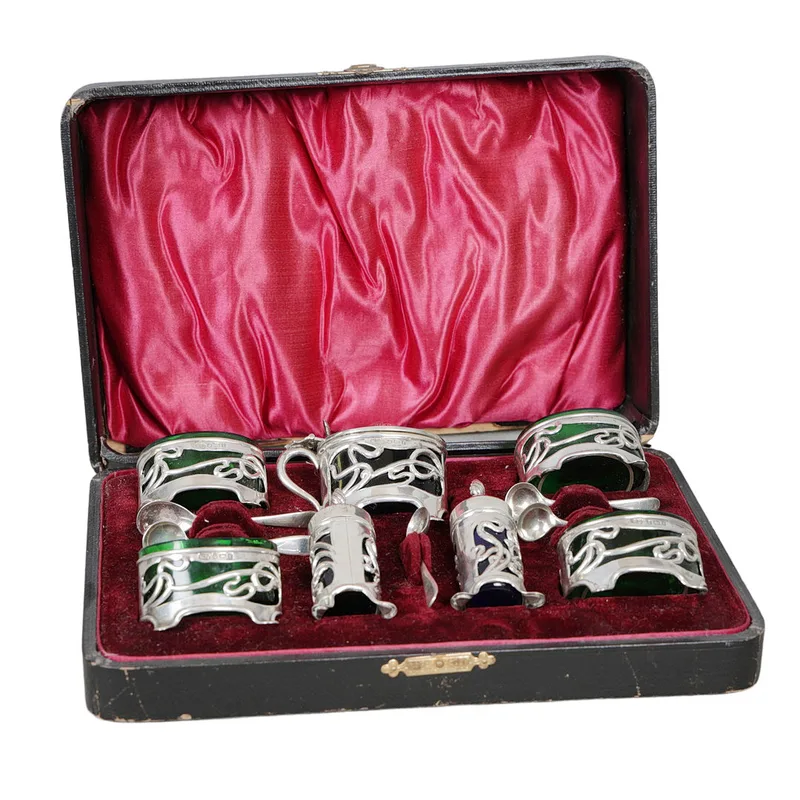 An Edward VII Silver Cruet Set