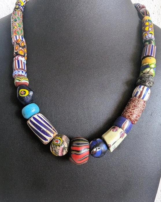 20th-century Murano glass beads - Necklace - Millefiori Mali 62 cm