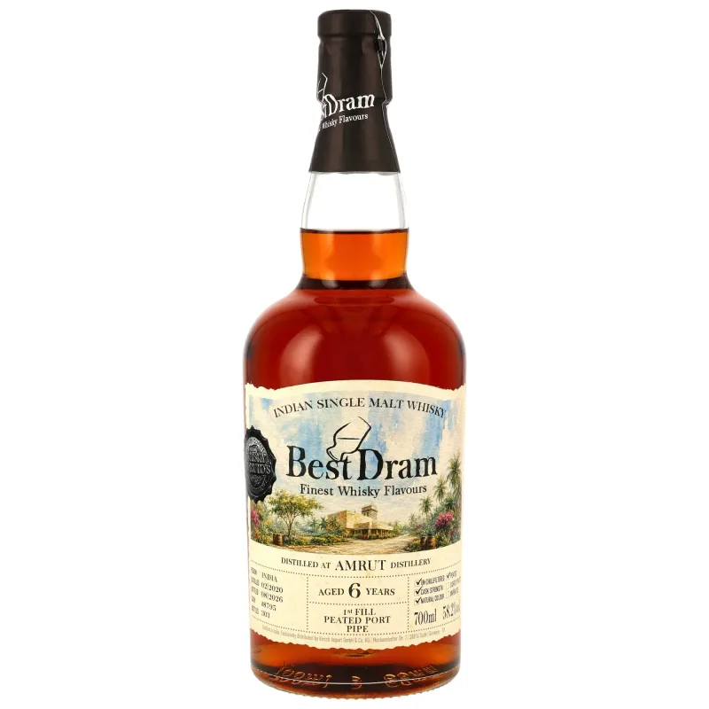 Amrut – 6 y.o. 2020/2026 1st Fill Peated Port Pipe #8795 (Best Dram)