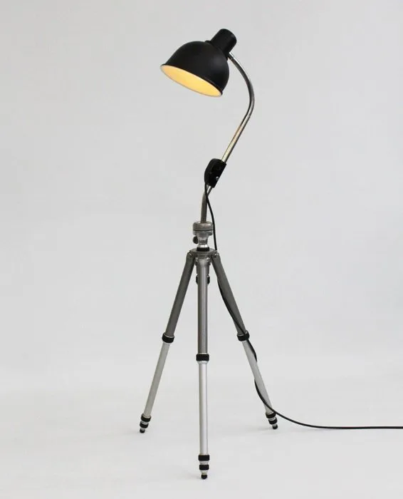 Helion Arnstadt / Gitzo - Tripod floor lamp - Tripod light - Aluminium, Bakelite, Metal - Work light