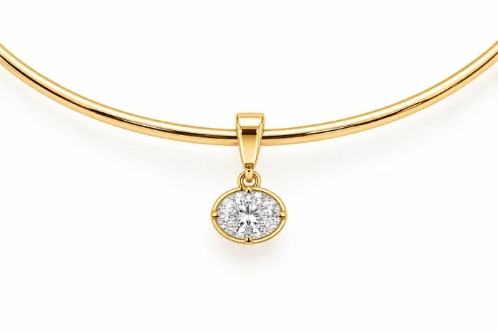 Necklace with pendant - 18 kt. Yellow gold - 0.90ct. tw. Diamond (Natural)