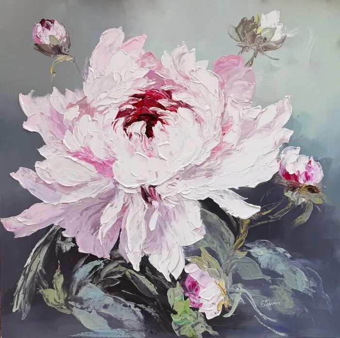 Ekaterina Dzuba (1982) - PIVOINES _ 100x100cm