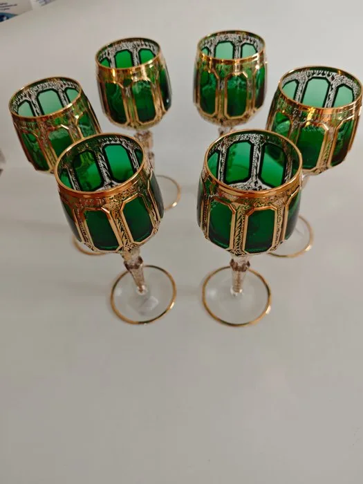 Franz Heide - Drinking service (6) - Weinrömer - Crystal - Art Nouveau