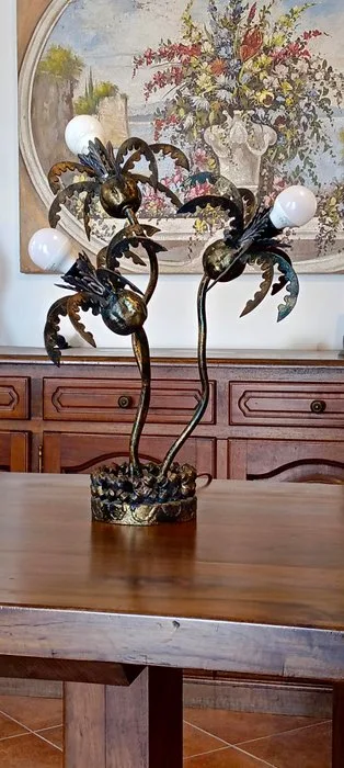 Lamp - Iron, Handmade. Maison Jansen style