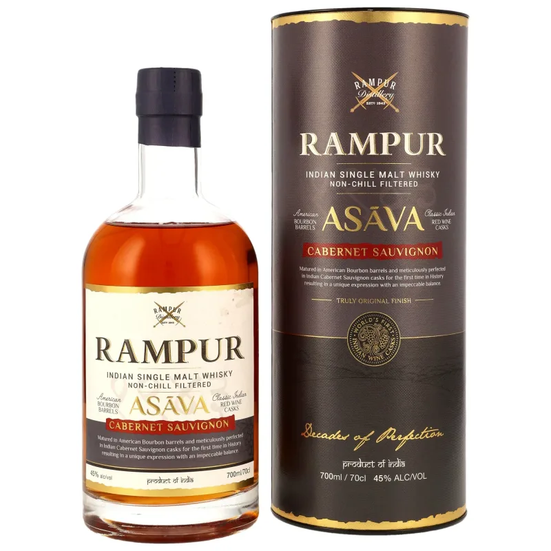 Rampur – Single Malt Asava Bourbon Barrels & Cabernet Sauvignon Red Wine Cask