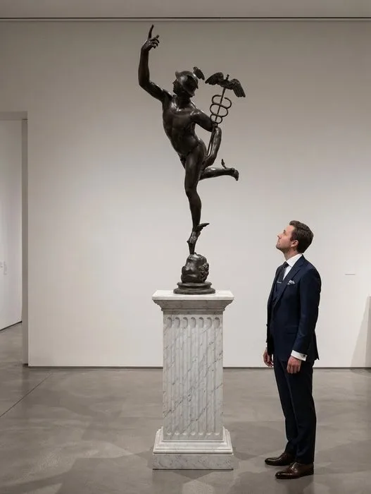 Sculpture, Mercurio in bronzo - 188 cm - Bronze