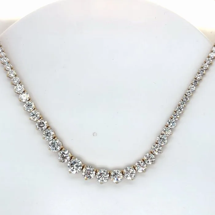 Necklace - 14 kt. Yellow gold - 26.00ct. tw. Diamond (Lab-grown) - Yellow gold necklace