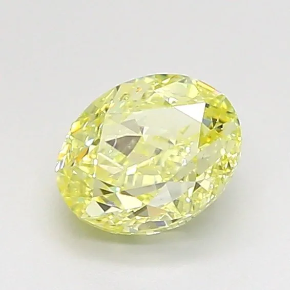 1 pcs Diamond (Natural coloured) - 1.00 ct - Oval - Fancy Yellow - SI2 - Gemological Institute of America (GIA)