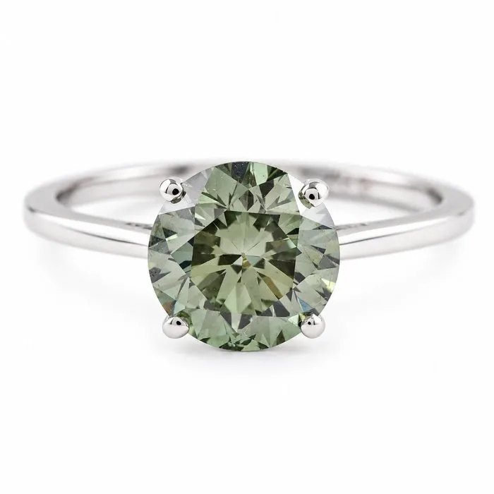 Ring - 14 kt. White gold - 2.02ct. tw. Diamond (Fancy coloured lab-grown diamond)