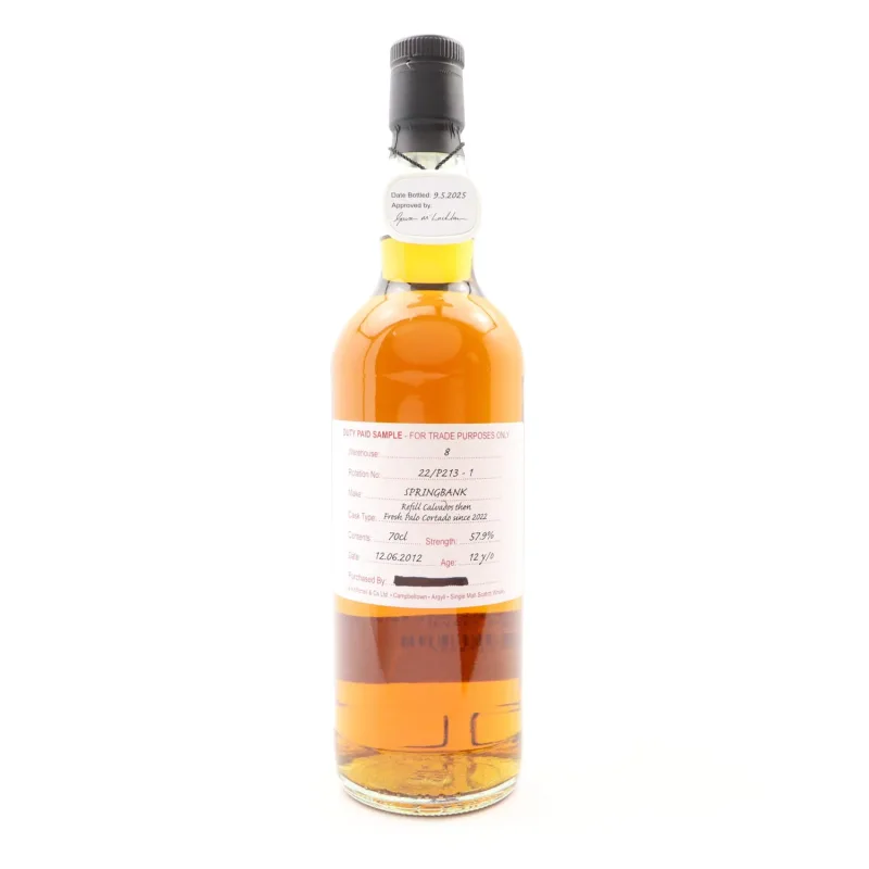 Springbank – 12 Year Old 2012 Single Refill Calvados & Fresh Palo Cortado Finished Cask #22/P213-1 Cage Bottle Campbeltown Single Malt Scotch Whisky (2024) (70cl, 76%)