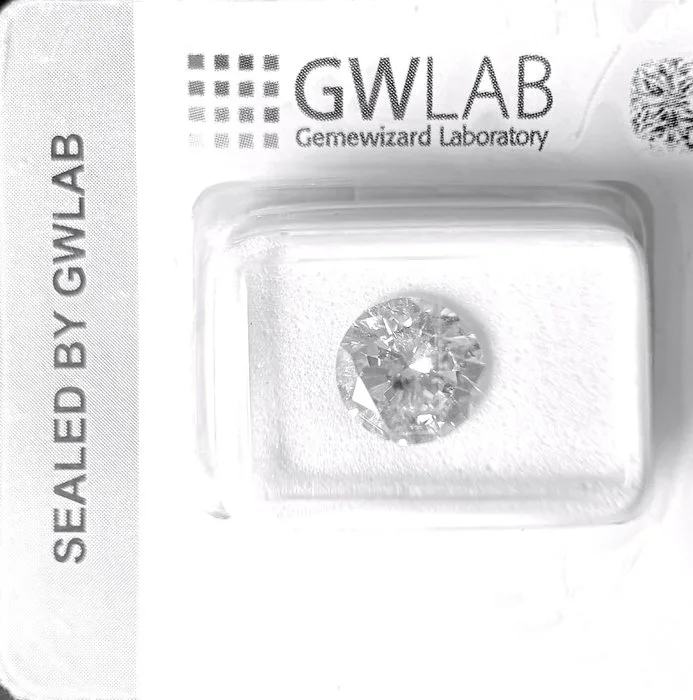 1 pcs Diamond (Natural) - 2.13 ct - Round - I - SI3 - Gemewizard Gemological Laboratory (GWLab)