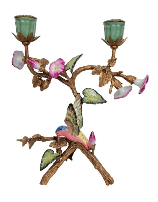Candlestick - Bronze, Porcelain