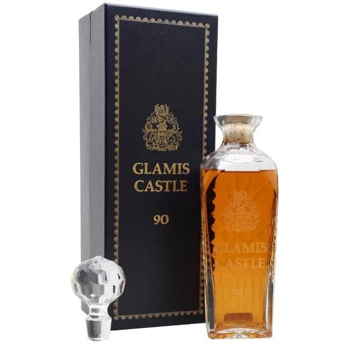 Glamis Castle 25 Year Old Queen Mother's 90th Birthday Limited Edition Blended Malt Scotch Whisky (1990) (75cl, 40%)