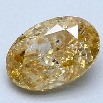 1 pcs Diamond (Natural coloured) - 1.00 ct - Oval - Fancy intense Yellow - I1 - International Gemological Institute (IGI)