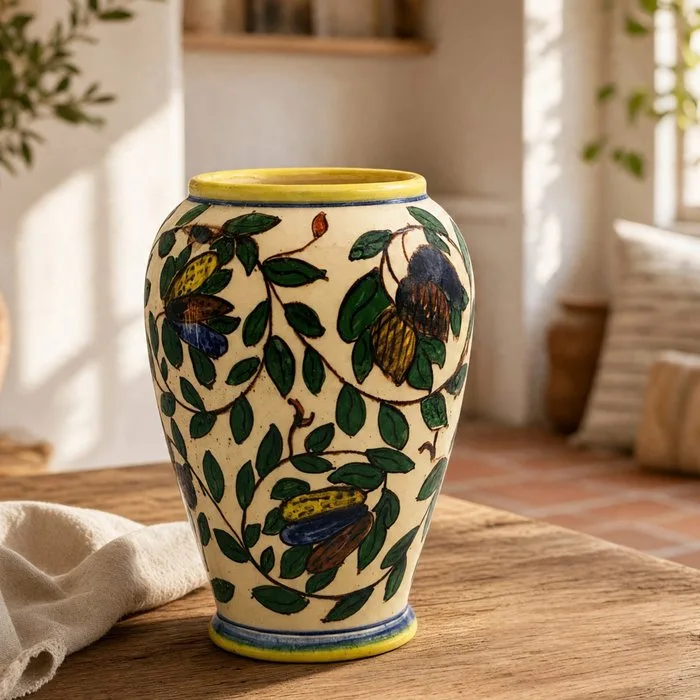 RARO Mod. "Siena Fruttato" in Ceramica Policroma Dipinta a Mano - Art Decò, 1930s - Fabbrini P. - Vase - Ceramic