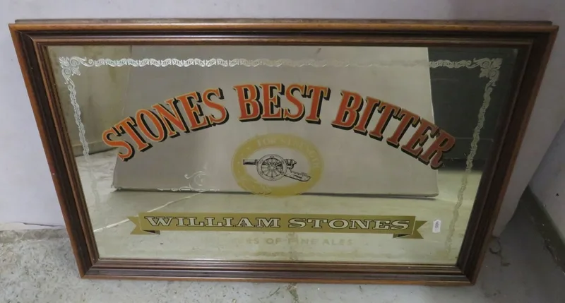 Stones Best Bitter Willian Stones Advertising Mirror with wooden frame approx.