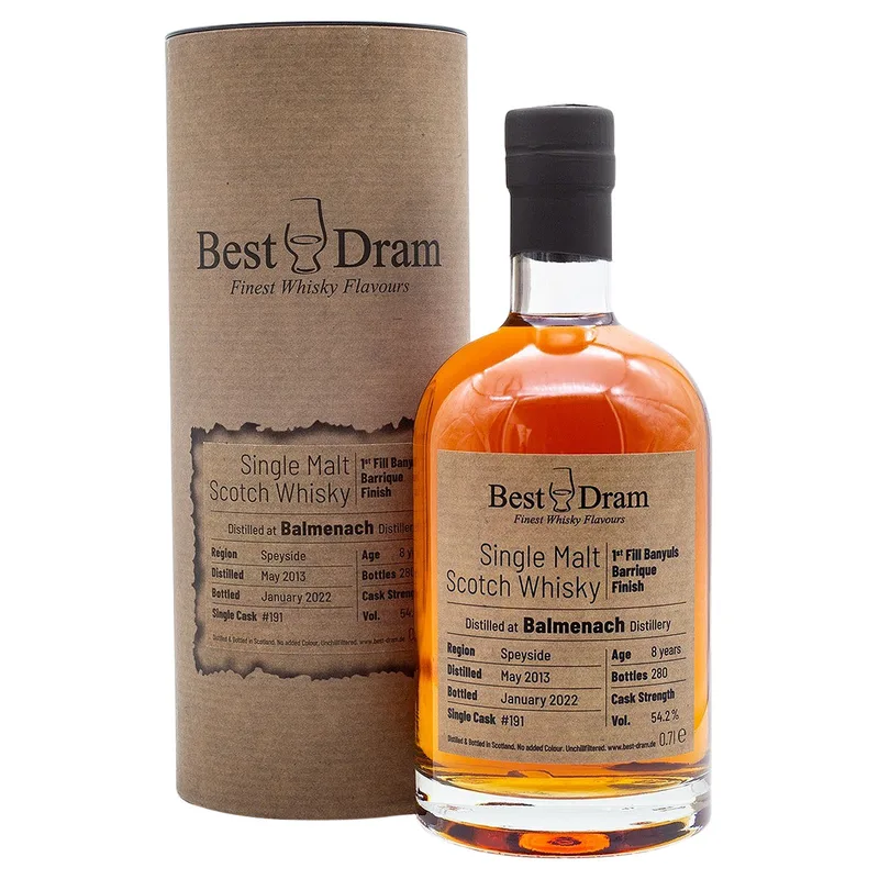 Best Dram Balmenach 8 Year Old 2013/2022 Cask 191 (70cl, 54.2%)